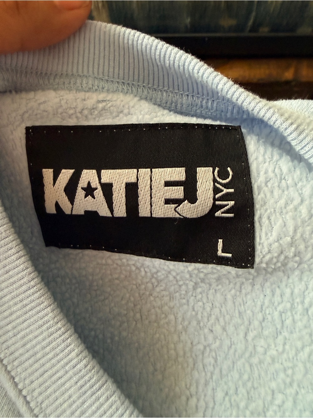 Katie J NYC Crop Sweatshirt - Light Blue - Tween Large - Picture 2 of 5
